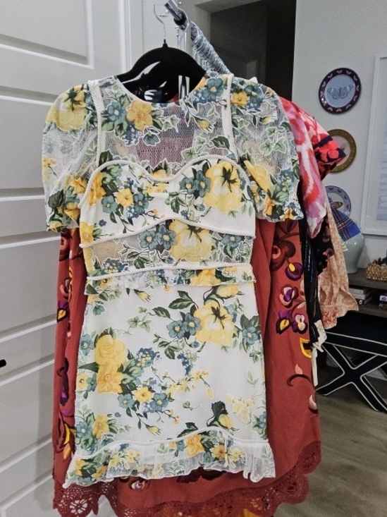 Alice McCall Dresses & Skirts - Alice McCall Yellow & Green Floral Lace Mini Dress